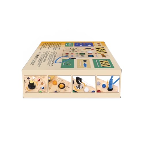 Montessori Wooden Activity Board/Switches/24 LED lights