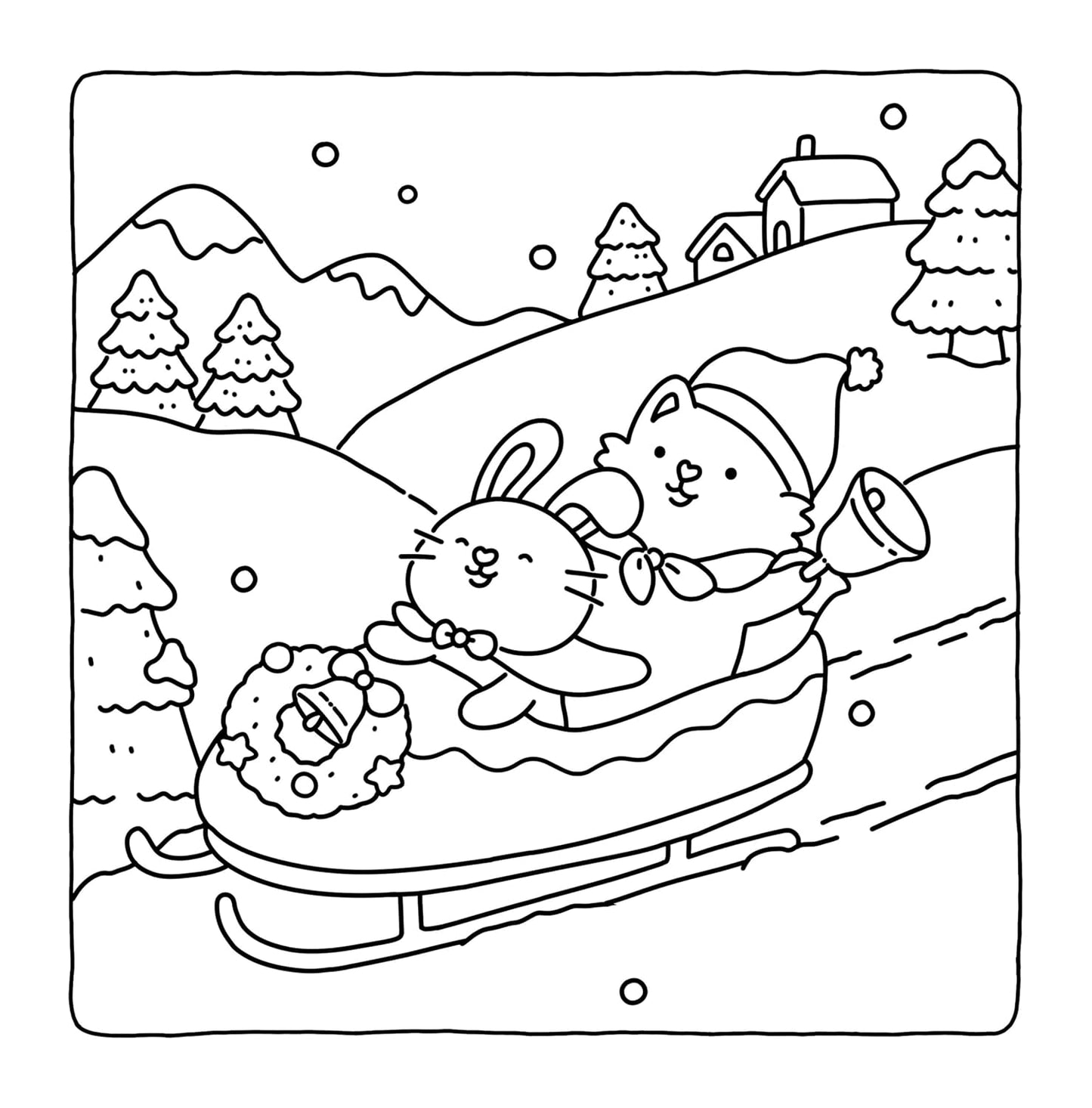 Fuzzy Hygge: Christmas Vibes Coloring Book for Adults & Teens Featuring Cozy Festive Holiday Winter Scenes with Adorable Animals Characters (Fuzzy Friends Coloring)