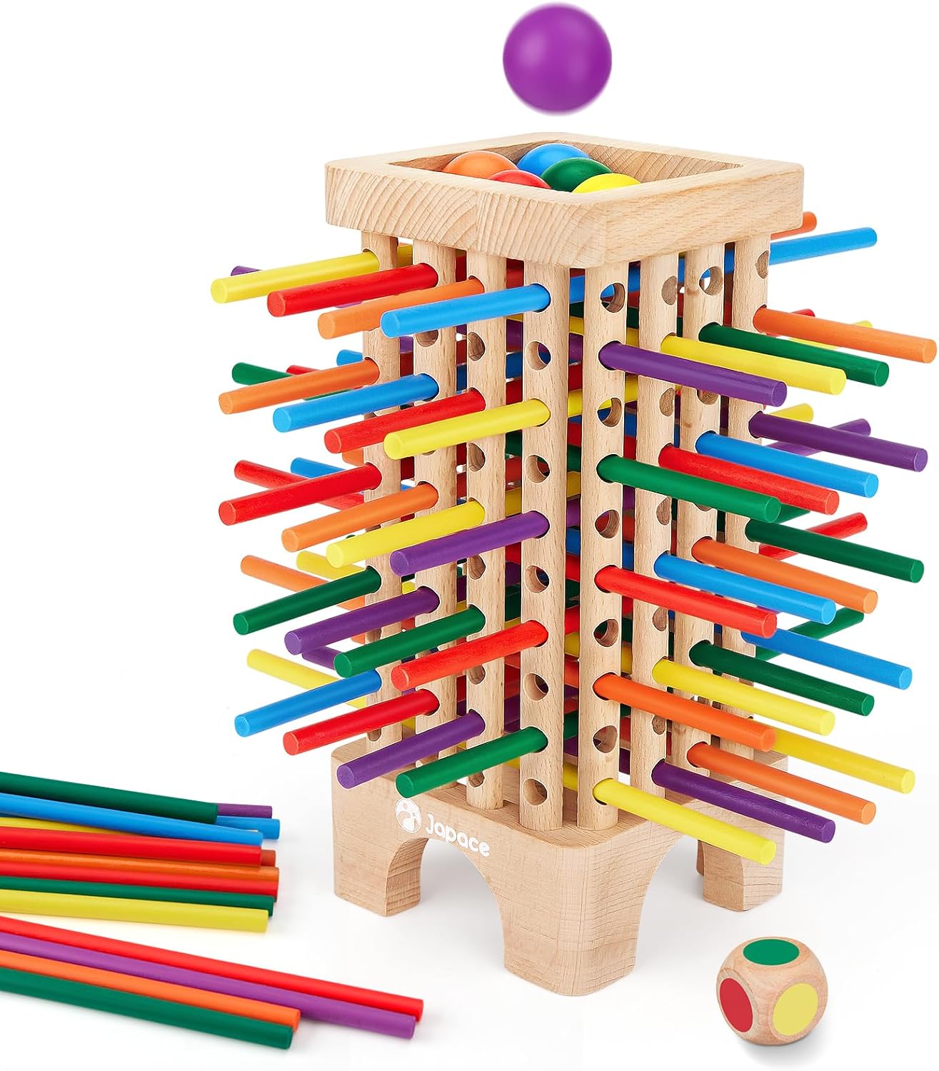 Montessori Educational Toys with 42 Colourful Sticks and Dice