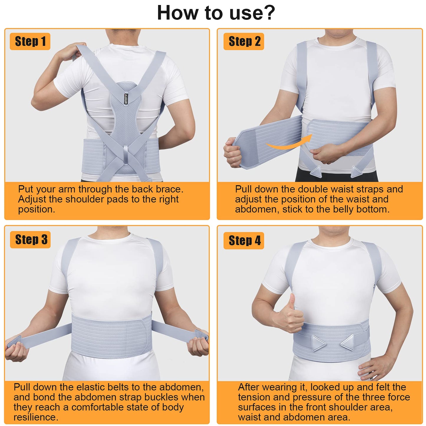 Posture Corrector - Back Brace Back Support Belt with Breathable Adjustable Elastic Bands