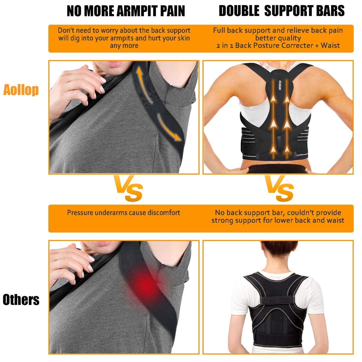 Posture Corrector - Back Brace Back Support Belt with Breathable Adjustable Elastic Bands