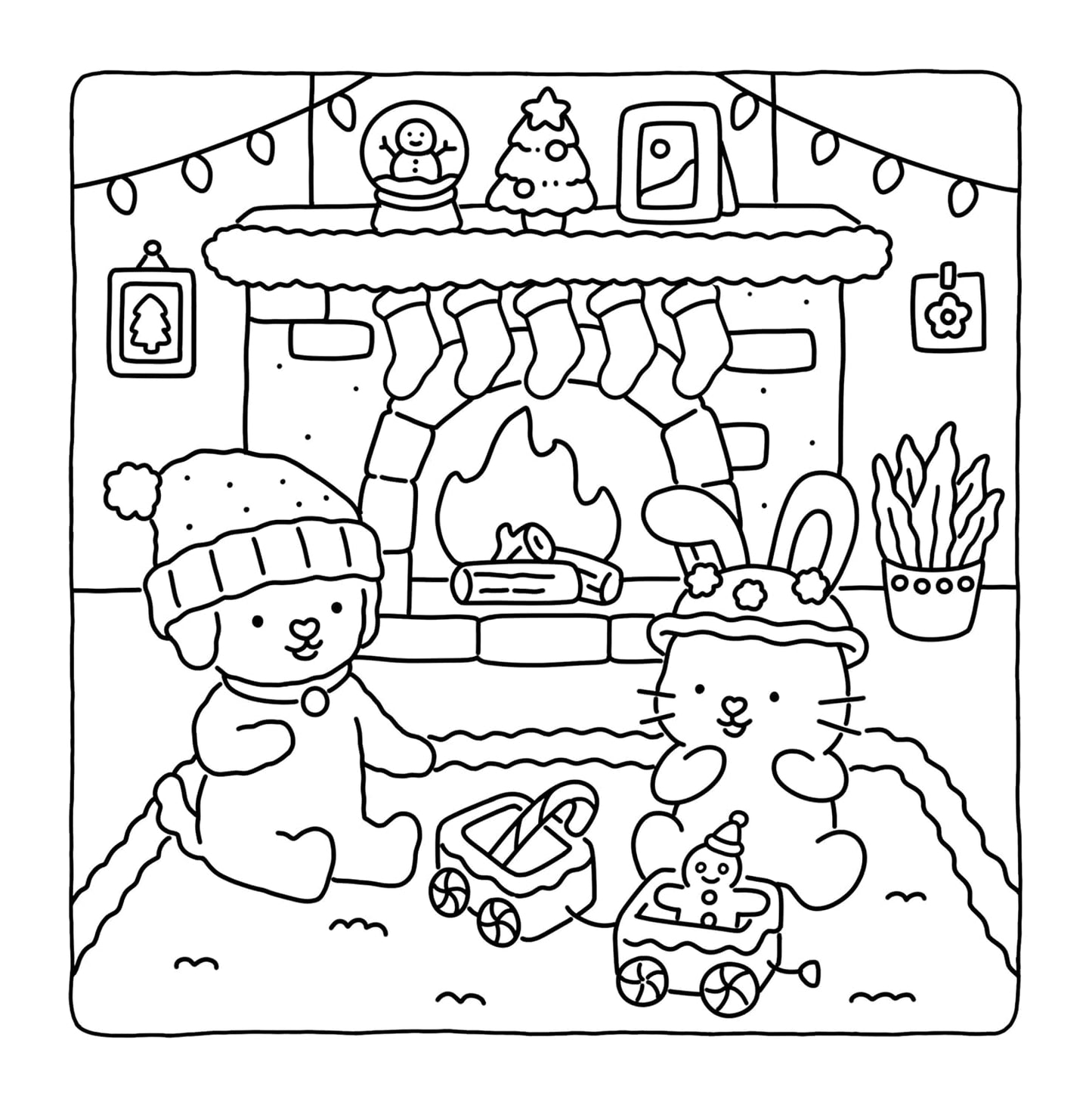 Fuzzy Hygge: Christmas Vibes Coloring Book for Adults & Teens Featuring Cozy Festive Holiday Winter Scenes with Adorable Animals Characters (Fuzzy Friends Coloring)