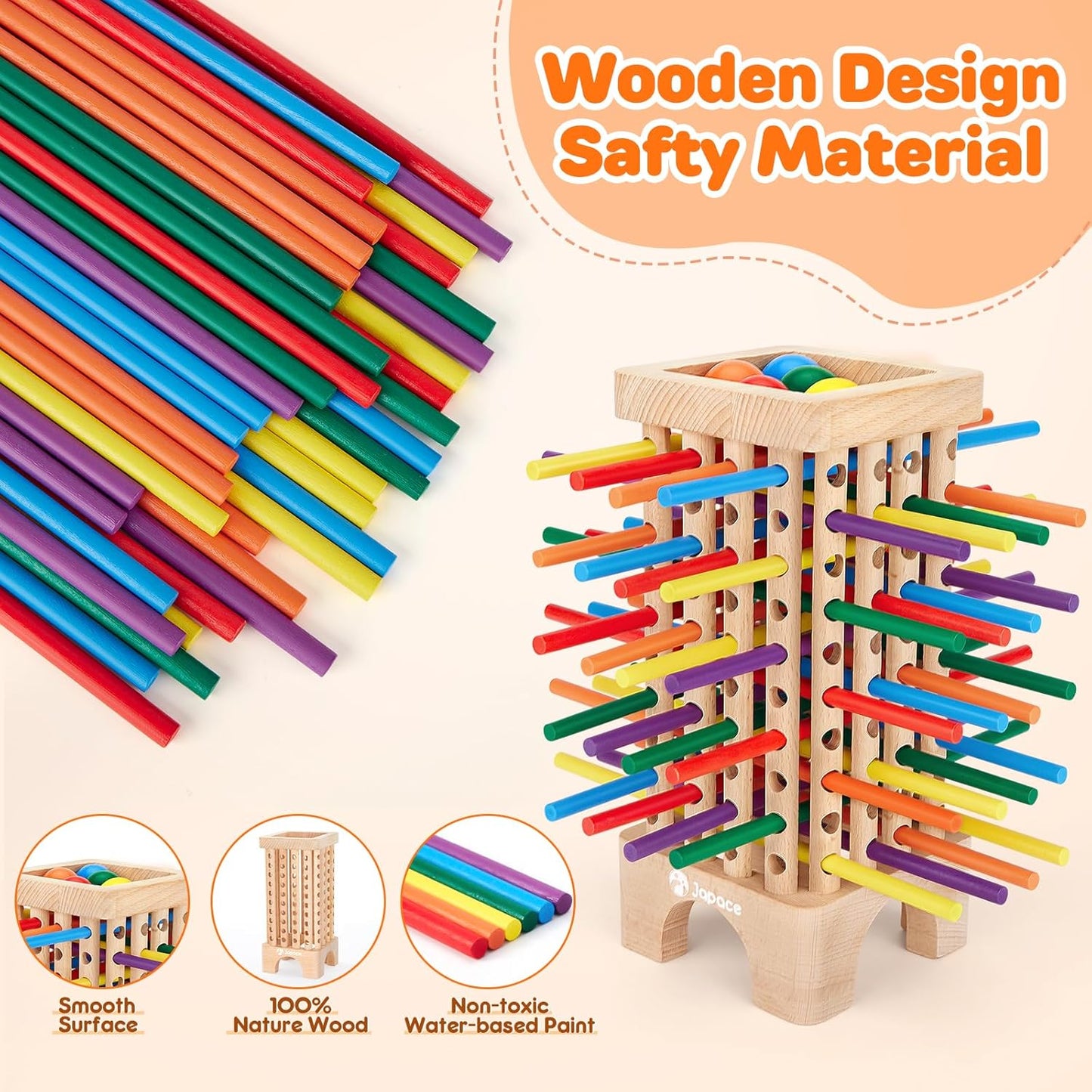 Montessori Educational Toys with 42 Colourful Sticks and Dice