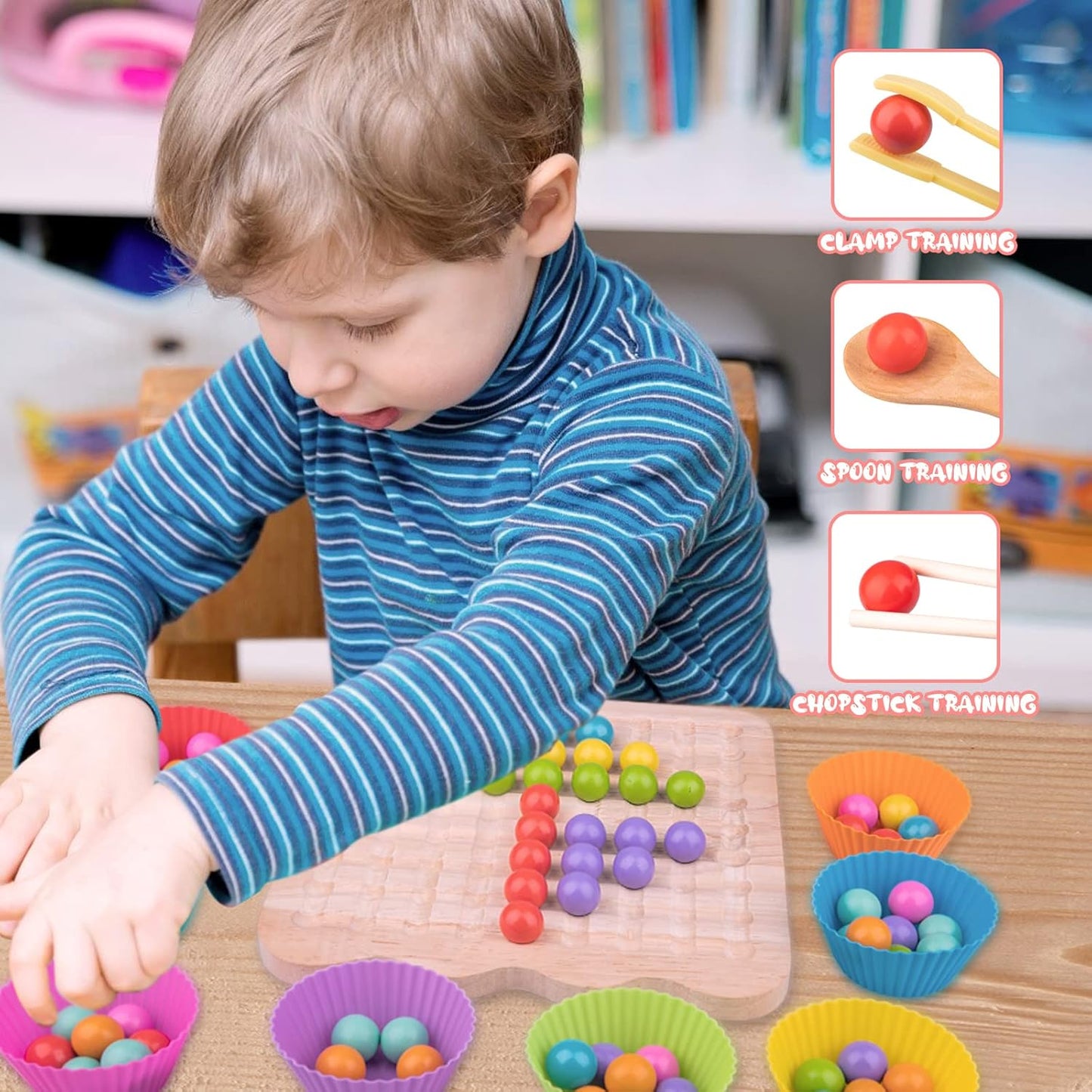 Montessori Rainbow Bead Game